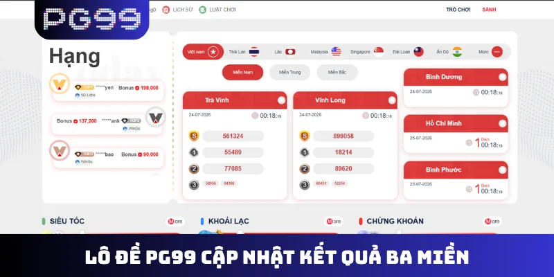 Lô đề PG99 cập nhật kết quả ba miền