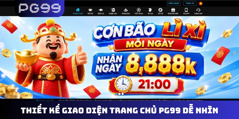 Thiết kế giao diện trang chủ PG99 dễ nhìn